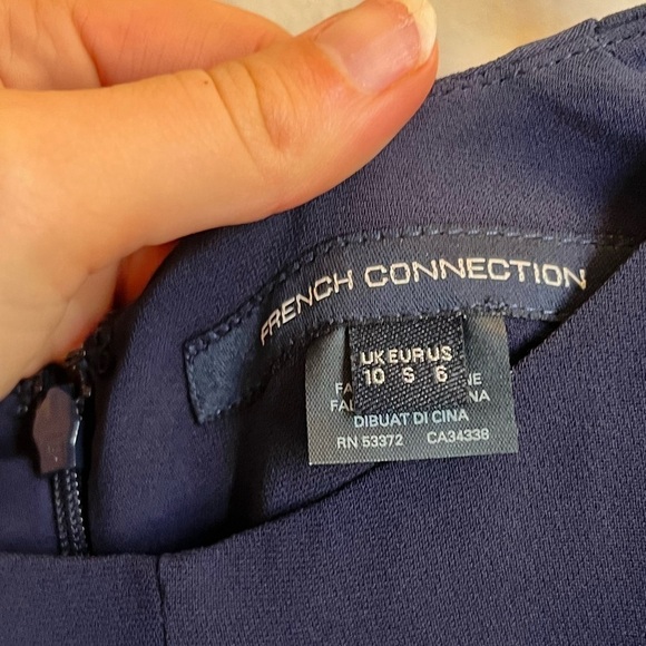 FRENCH CONNECTION Womens Navy Sleeveless Evening Romper Juniors Size: 6 - Picture 4 of 6